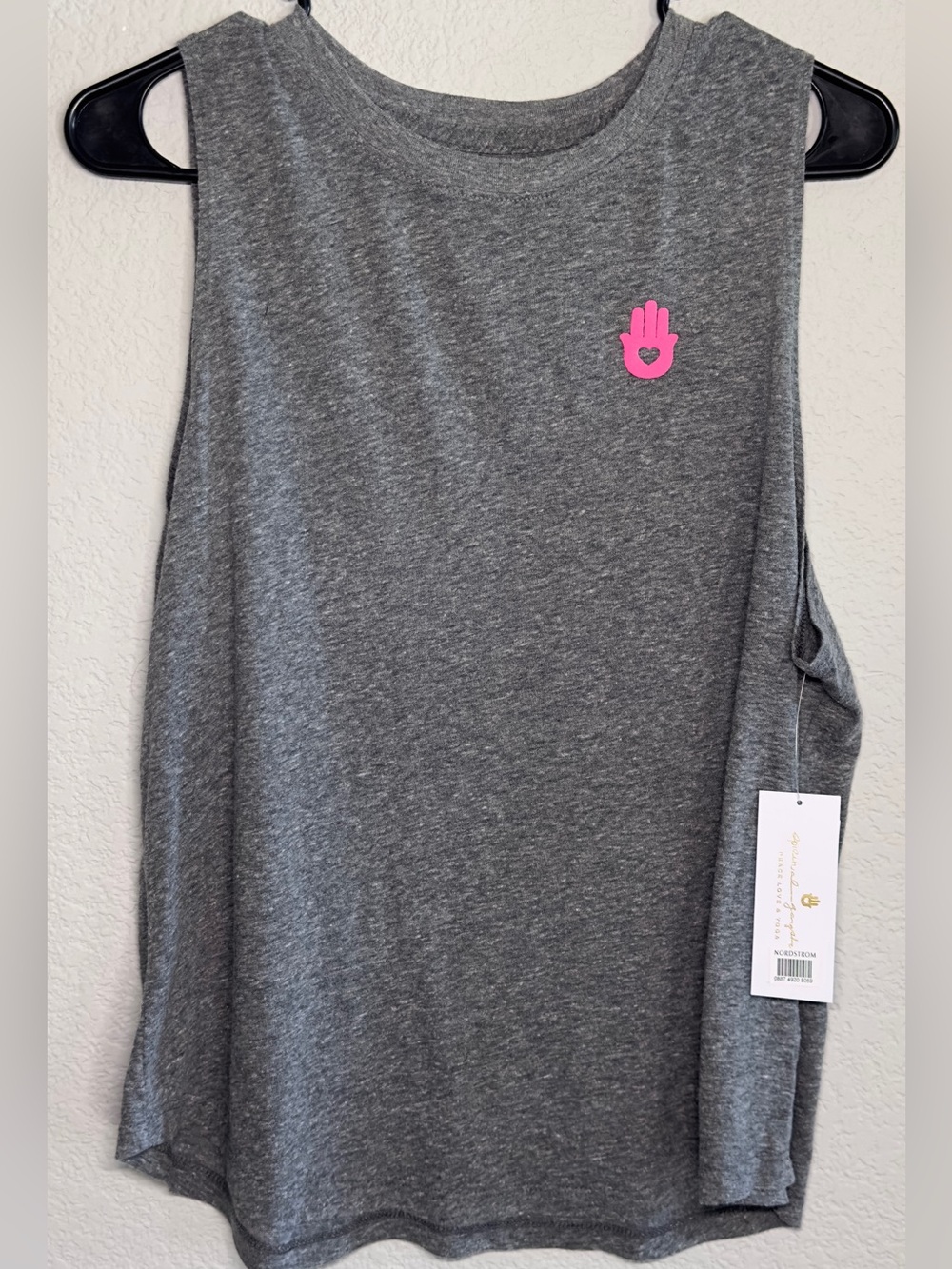 Spiritual Gangster Women's Gray Muscle Tank with Pink Logo